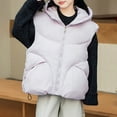 thumbnail image 1 of Kids Boys Winter Purple Puffer Vest Windproof Down Jacket Sleeveless Jacket Waistcoat Outwear Winter Warm Down Padded Vest Clothes for Girls 7-8 Years, 1 of 5