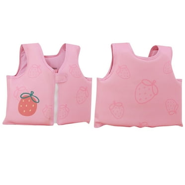 Kids Boys and Girls Beach Cartoon Prints Flotation Vest Swimming Life Jacket Swim Vest Pink One Size