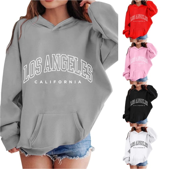 Kids Boys and Girls Hoodie Letter Printed Hoodies Casual Long Sleeve Hoodie Sweatershirt Pullover Warm Fall Winter Girls Clothes 7-8 Years