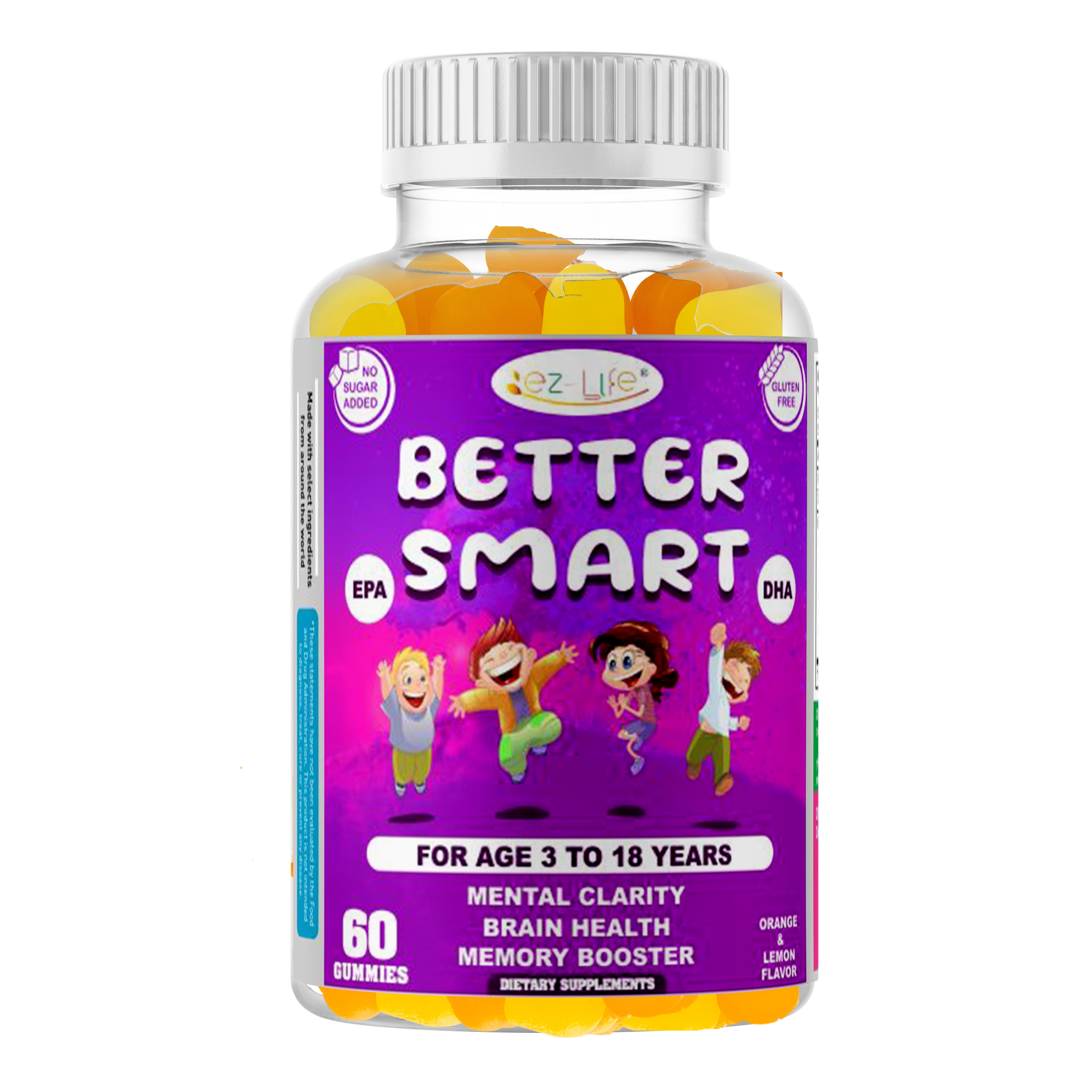 Kids Brain Supplements with Omega 3 6 9 and Complete DHA Gummies for
