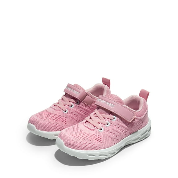 Kids' Breathable Knit Sneakers with Hook-and-Loop Strap & EVA Cushioning