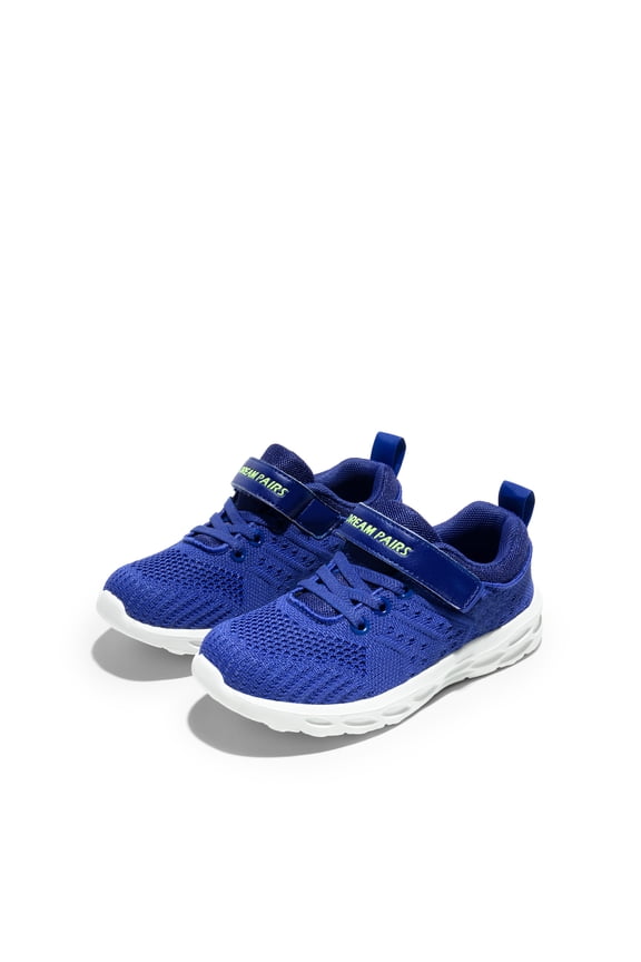 Kids' Breathable Knit Sneakers with Hook-and-Loop Strap & EVA Cushioning