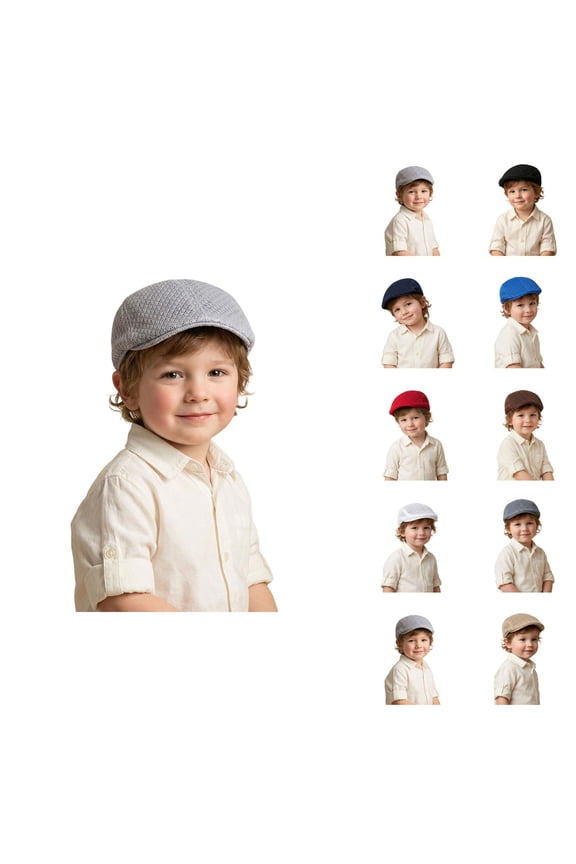 Kids Breathable Mesh Beret Hat For Boys Girls - Lightweight Cabbie Driving Caps For Children 3-16 Years, Versatile Flat Cap For Work School Casual & Outdoor Activities