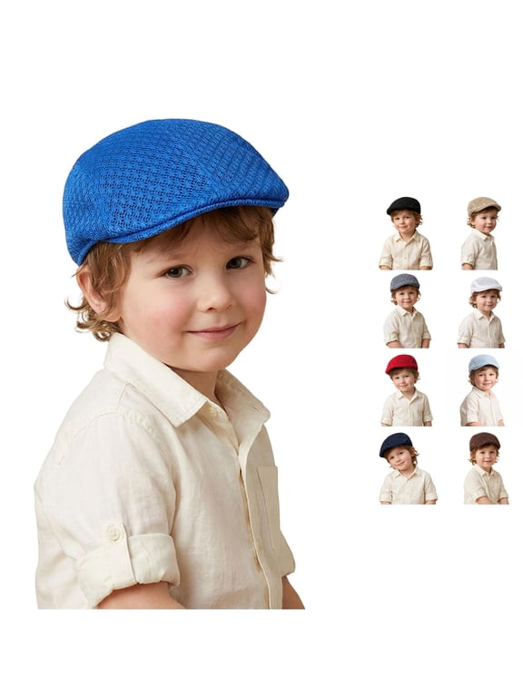 Kids Breathable Mesh Casual Flat Cap – Ultra Lightweight Comfortable Adjustable Kids Hats – Breathable Hats & Accessories for Outdoor Travel Daily (One Size)
