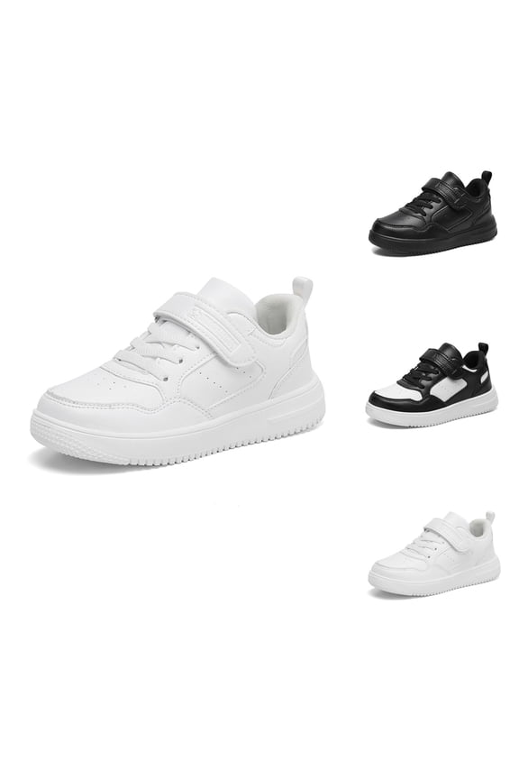 Kids Breathable Mesh On Sneakers for Boys Training Tennis Running Shoes with Hook & Loop For Indoor Outdoor Lightweight Gyms Sports Shoes