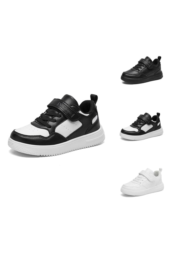 Kids Breathable Mesh On Sneakers for Boys Training Tennis Running Shoes with Hook & Loop For Indoor Outdoor Lightweight Gyms Sports Shoes