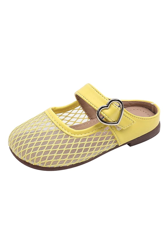 Kids' Breathable Mesh Slides Girls, Adjustable Buckle Open-Back Sandals, Lightweight Non- Footwear for All-Day Wear