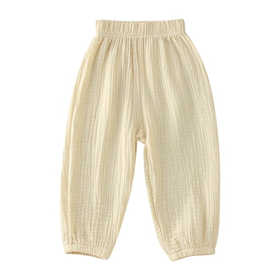 Kids Breathable Outdoor Play Pants Soft Beige Essentials Sweatpants Summer Pants Kid Clothes Girls 4-5 Years