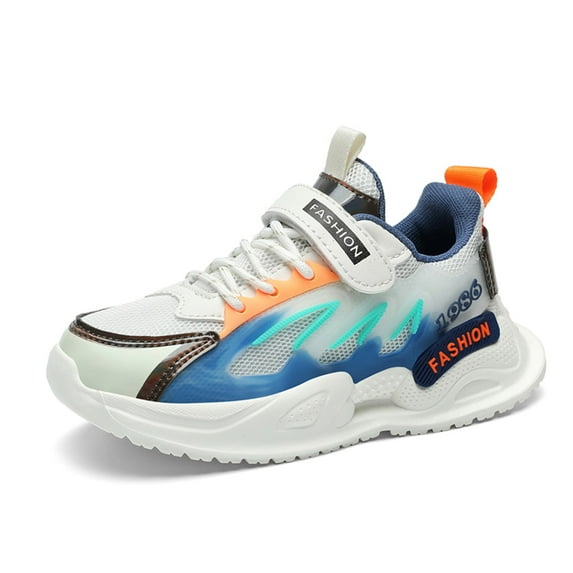 Kids Breathable Sneakers Lightweight Easy Walk Casual Sport Strap Athletic Running Shoes for Boys Girls Beige