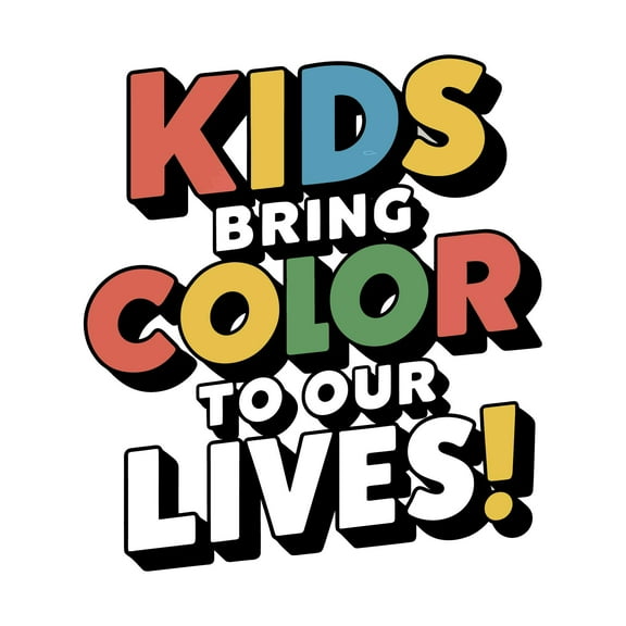 Kids Bring Color To Our Lives Cheerful Enchanting Magical Whimsical Quote Wall Art Sticker Designs Vinyl Stickers For Home House Walls Rooms Windows Bedroom Decoration Size (20x20 inch)