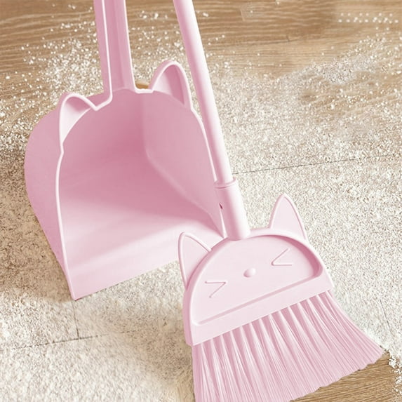 Kids Broom and Dustpan Set for Cleaning,Durable Stainless Steel Handle Broom with Dustpan Combo,Space-Saving Design for Home,Office,Kitchen,19.68" Polypropylene Broom for Easy Sweeping and Storage