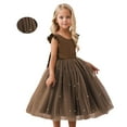 thumbnail image 1 of Kids Brown Dress for Girls Ruffle Baby Tulle Dress Rainbow Dress Dresses for Teens 6-7 Years, 1 of 4