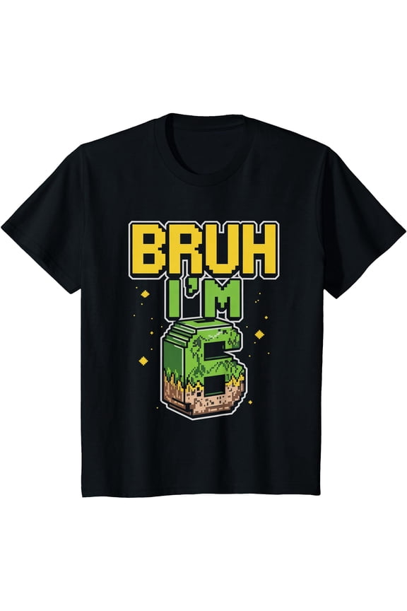 Kids Bruh It' S My Birthday Boys Kids Funny Pixel Video Games T-Shirt