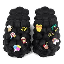 Kids Bubble Slides with Charms Boys Girls Funny Lychee Bubble Slippers Soft Massage Golf Ball Shoes Non-Slip House Slippers for Shower Bedroom Beach Pool