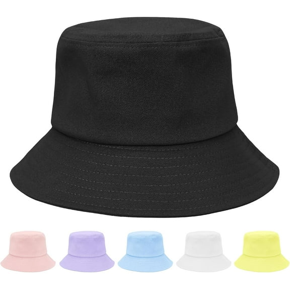 Kids Bucket Hats Summer Sun Protection Beach Cap Cotton Unisex Kids Sun Hat Outdoor Visor Cap for Boys Girls