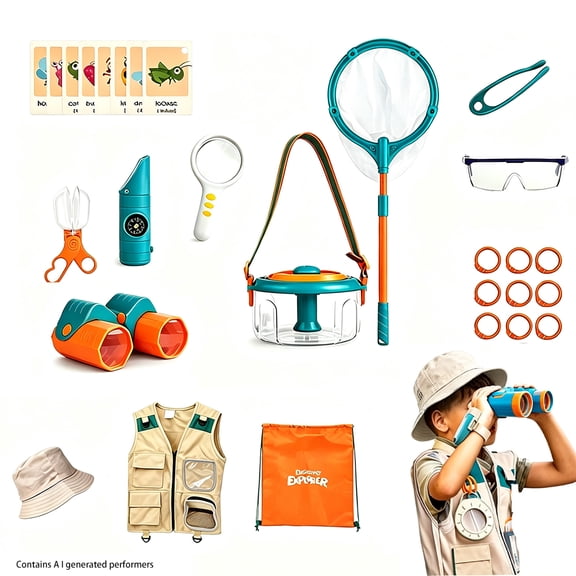 Kids Bug Catcher Set 28 Pieces Clear Explorer Kit & Bug Catching Kit,Backyard Exploration Kit Ages 3-12 Educational Toy Gift