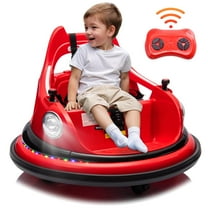 Kids Bumper Car Ride on, 12V Ride on Toy with Remote Control, Bumper Car for Kids Toddlers 1-5 Years Old, Bluetooth, Colorful Light, Red
