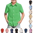 thumbnail image 1 of Kids Button Down Shirt Collared Dress Shirt School Uniform Shirts Summer T Shirts 5-6 Years, 1 of 5