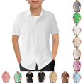 thumbnail image 1 of Kids Button Down Shirts for Boys Slim Fit Dress Shirt Kids Uniform Shirts Fall Clothes 5-6 Years, 1 of 5