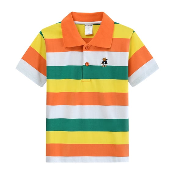 Kids' Button Placket Polo Quick Dry Campus Sportswear Uniform Shirt Collared Clothing