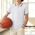 thumbnail image 1 of Kids' Button Placket Polo Quick Dry PE Class Clothing Team Practice Top Collared, 1 of 4