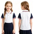 thumbnail image 1 of Kids' Button Placket Polo Quick Dry School Uniform Campus Shirt Collared Clothing, 1 of 3