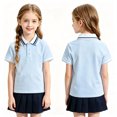 thumbnail image 1 of Kids' Button Placket Polo Quick Dry School Uniform Campus Shirt Collared Clothing, 1 of 3