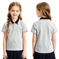 thumbnail image 1 of Kids' Button Placket Polo Quick Dry School Uniform Campus Shirt Collared Clothing, 1 of 3