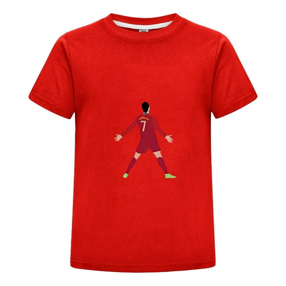Kids CR7 Cristiano Ronaldo Shirt | Youth Soccer Tee for Boys Girls | Short Sleeve Comfortable T-Shirt for Fans