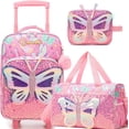 thumbnail image 1 of Kids Luggage Sets Suitcases with Wheels for Girls 3 Piece Pink Suitcase Set with Duffle Bag for Airplane, 1 of 7