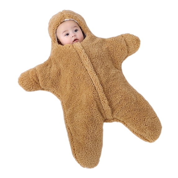 Kids Caca Newborn Starfish Onesie Warm Hooded Romper Jumpsuit Outfits, Sizes 2-9 Months