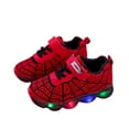 thumbnail image 1 of Kids Caca casual cool spider net woven shoes with LED light, sizes 5m-13Y, Red, 1 of 9
