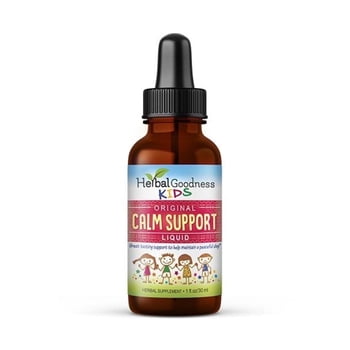 Kids Calm Support Liquid Extract 1fl.oz - Kids Multivitamin, Magnesium Glycinate, Ashwagandha Root, Toddler Supplement for Relaxation - Herbal Goodness