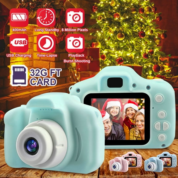 Kids Camera 2.0 Inch LCD/1080P HD Kids Toy Video Camera 8/13 Pixels Dual View Suitable for Kids Christmas Birthday Gift Without TF Card, Mini