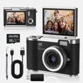 thumbnail image 1 of 4K Kids Camera, 2.4" Flip Screen, 32GB SD Card, Compact Digital Camera for Teens & Beginners, Black, 1 of 10