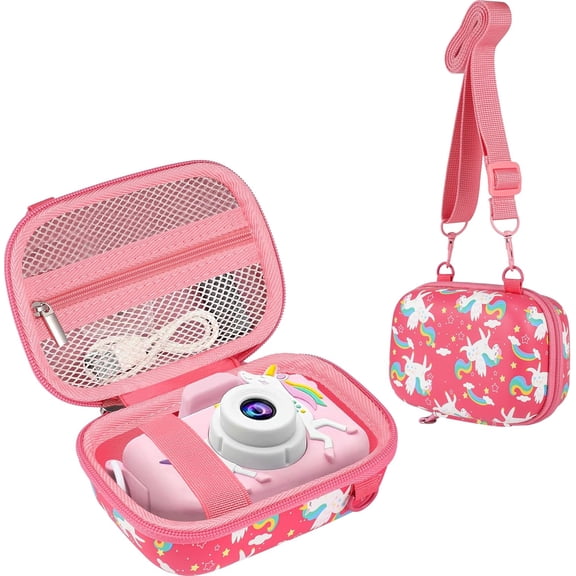 Kids Camera Case Compatible with Goopow/Mgaolo/CIMELR/Seckton/OZMI/Dylanto Kids Camera Toys and Children Digital Video Camera,Best Christmas and Birthday Gifts-Pink Unicorn(Case Only)