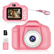 Syenll Kids Camera Toys, HD Digital Camera with 32GB SD Card, Selfie Camera Christmas Gifts for Boys Girls, Pink