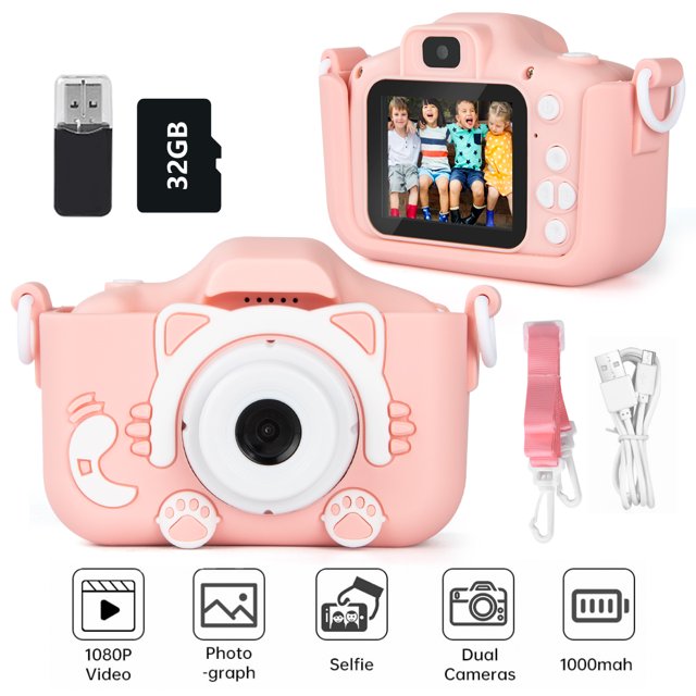 Kids Camera, Dual Selfie Digital Camera Toy for Aged 39 Toddler Girls