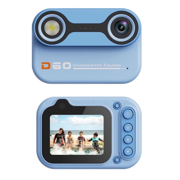 MUGACLOU Kids Waterproof Camera, IP68 Underwater Camera, Suitable for Boys and Girls Ages 3-12 (Blue)