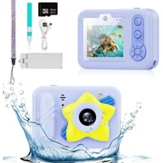Kids Camera IP68 Waterproof, Underwater Children Digital Camera 1080P HD Video & 32GB Card - Perfect for Swimming, Pool, Christmas Birthday Gift for Boys Girls Ages 3-12