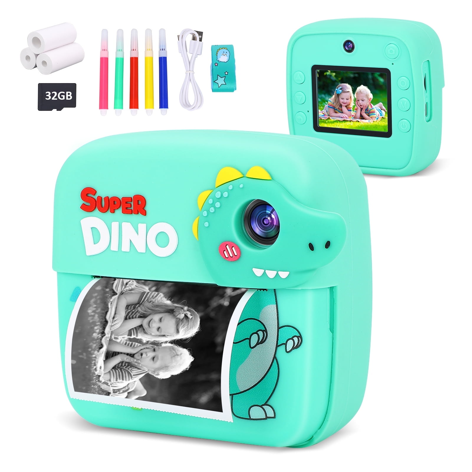 Camera Instant Print, 1080P HD Instant Print Camera, with 3 Rolls Paper ...