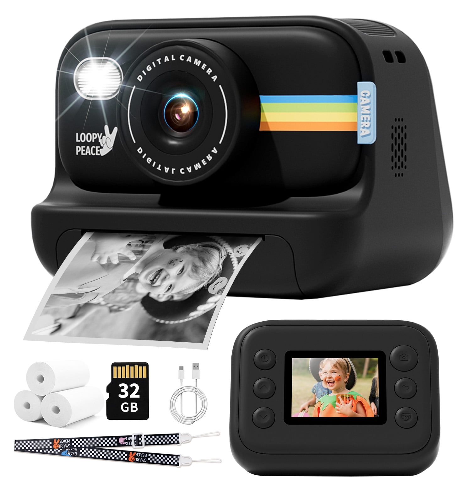 Kids Camera Instant Print Camera, 3 in 1 Photo/Video/Printing HD 1080P ...
