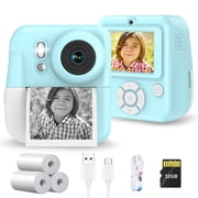 Kids Camera Instant Print-Dual-Lens Selfie Digital Camera for Boys and Girls 6+ Instand Camera with 3 Print Paper & 32G Card Gifts Toy for Kids