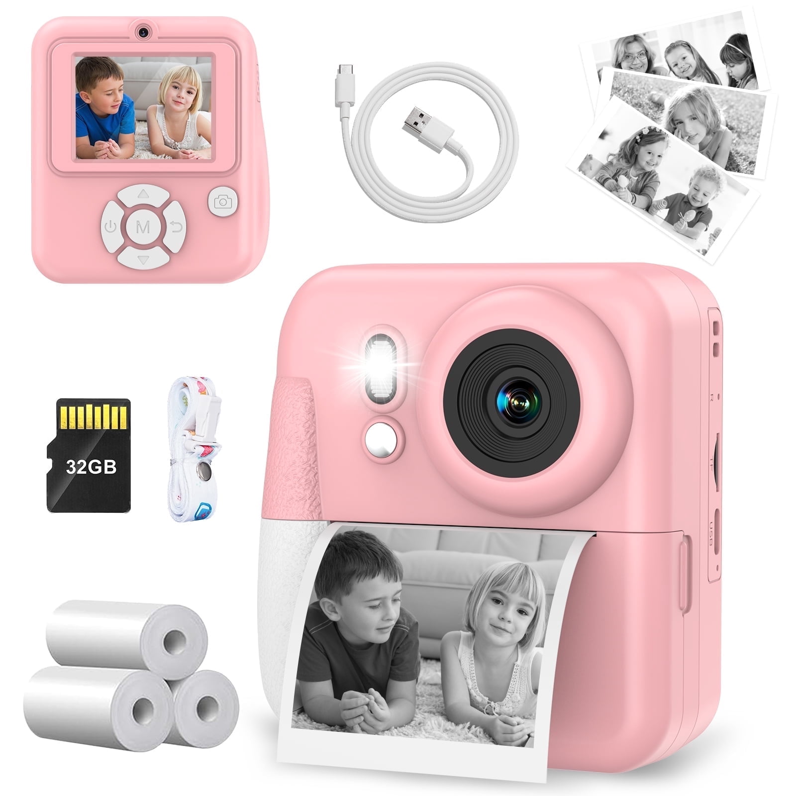 Kids Camera Instant Print-Dual-Lens Selfie Digital Camera for Boys and ...