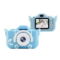 Meponn Kids Camera Blue Cartoon Soft Cover Digital Video Camera for 3-8 Year Olds
