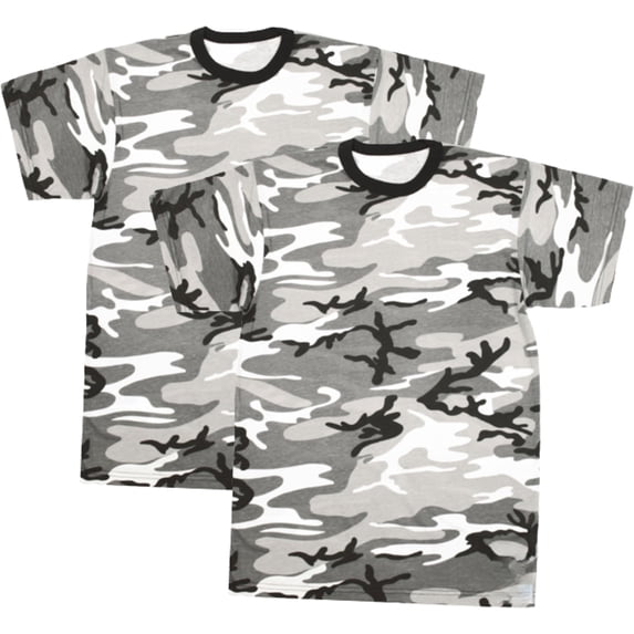 Kids Camouflage T-Shirts, 2 Pack - Youth Tactical Military Camo Tee, Soft & Comfortable Army Tees for Boys & Girls (CityCamo, Small)