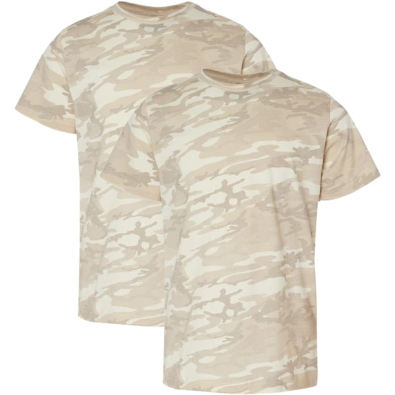 Kids Camouflage T-Shirts, 2 Pack - Youth Tactical Military Camo Tee, Soft & Comfortable Army Tees for Boys & Girls (NaturalCamo, Large)