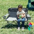 thumbnail image 1 of Kids Camping Chair 30.3 Wide Loveseat with Adjustable Arms Cup Holders Anti-Collapse Lock Supports 300 Lbs for Home Movie Nights Patios Picnics, 1 of 6