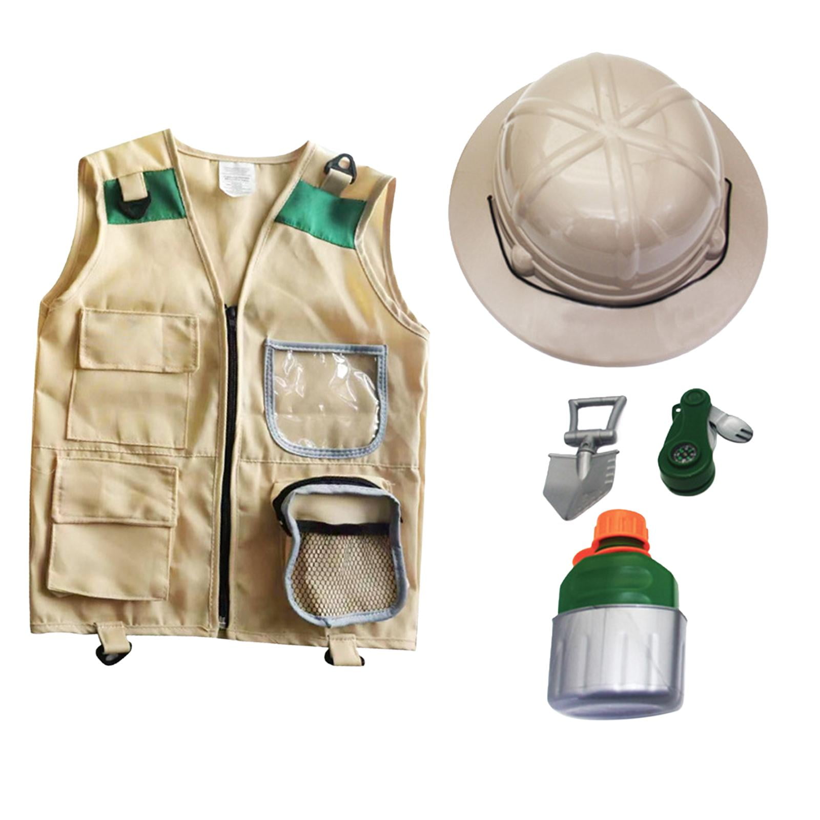 Kids Camping Gear Explorer Kits, Washable Cargo Vest Dress up, Role