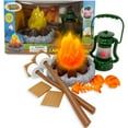 Kids Camping Playset LightUp Campfire Toy Set for Indoor and Outdoor